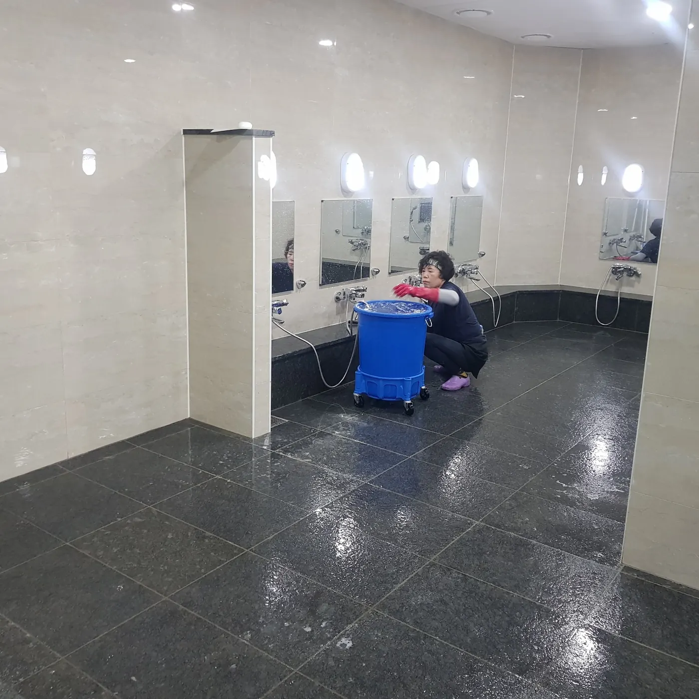 타일 줄눈 세정 — 고잔동 목욕탕청소 현장