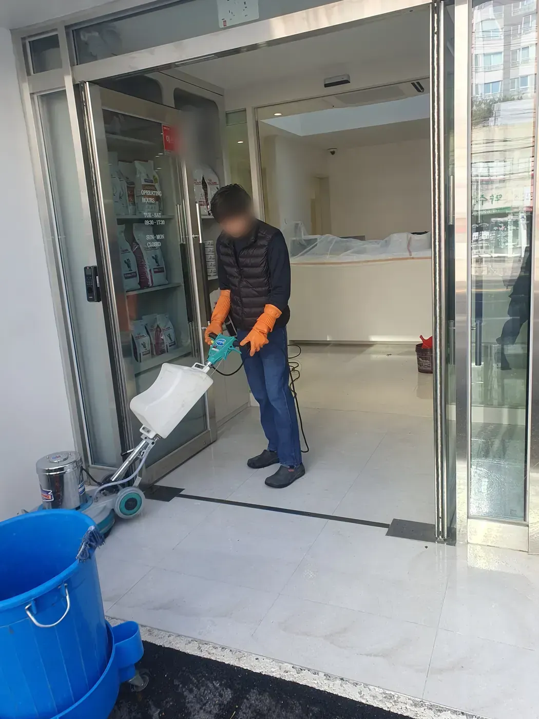 바닥 기계 세정 — 부천 오정구 병원청소 현장