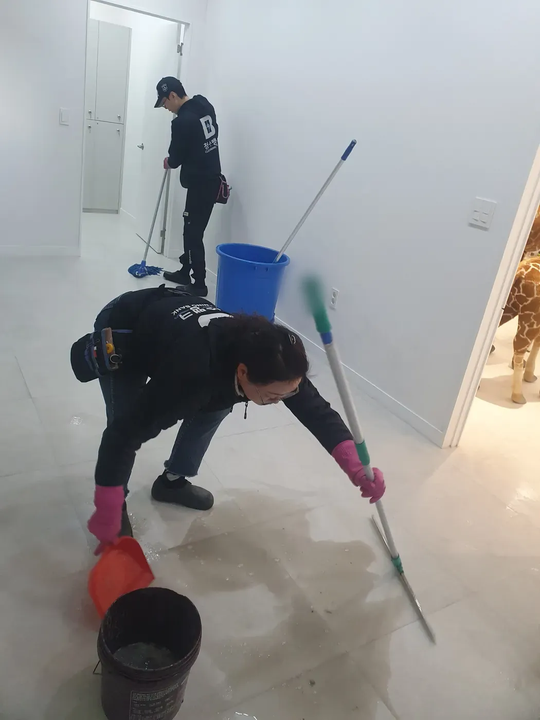 바닥 물걸레 마감 — 선감동 병원청소 현장