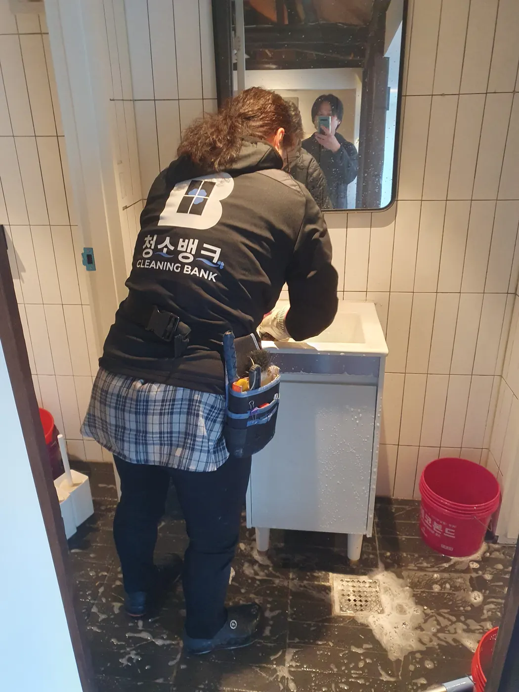 작업 진행 — 양촌읍 식당청소 현장